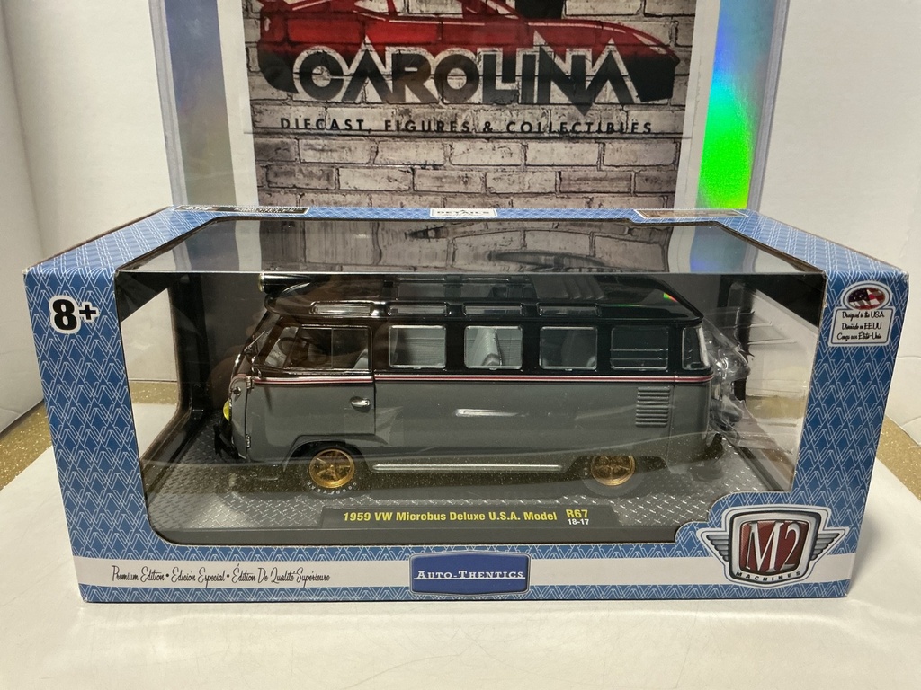 1/24 M2 MACHINES - 1959 VW MICROBUS DELUXE U.S.A. MODEL R67 [BLACK/GRAY]