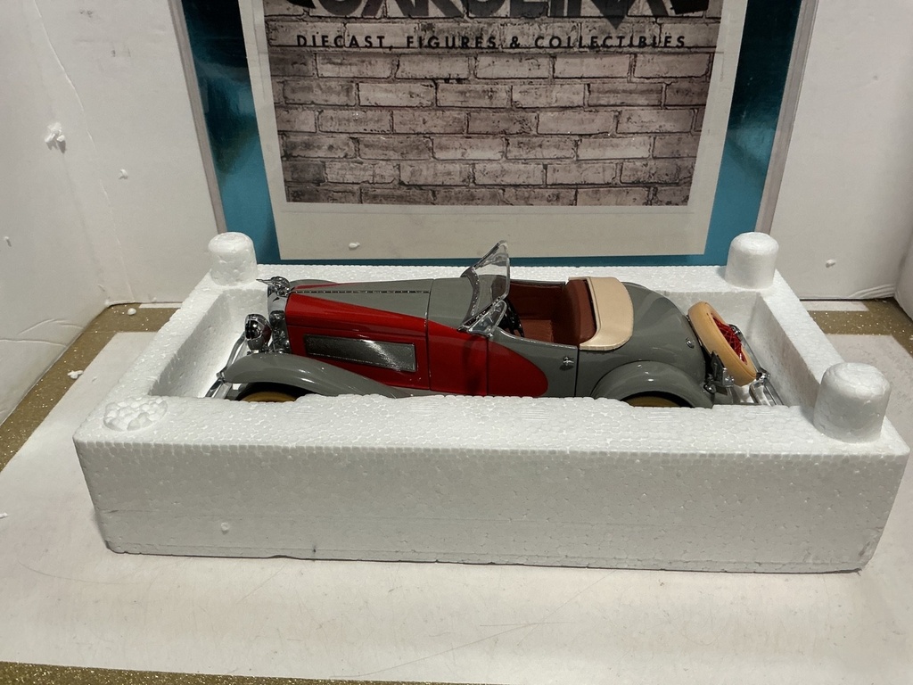 [110264] 1/24 FRANKLIN MINT  1935 DUESENBURG SSJ [GRAY/RED ON BURGUNDY]