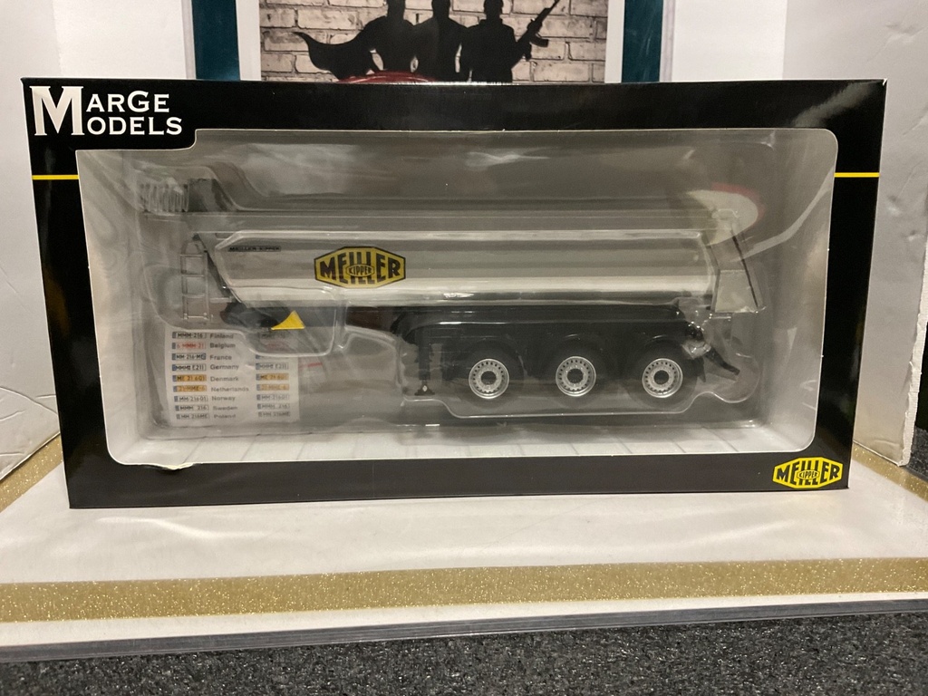 1:32 MARGE MODELS TRIAXLE MEILLER KIPPER DUMP TRAILER