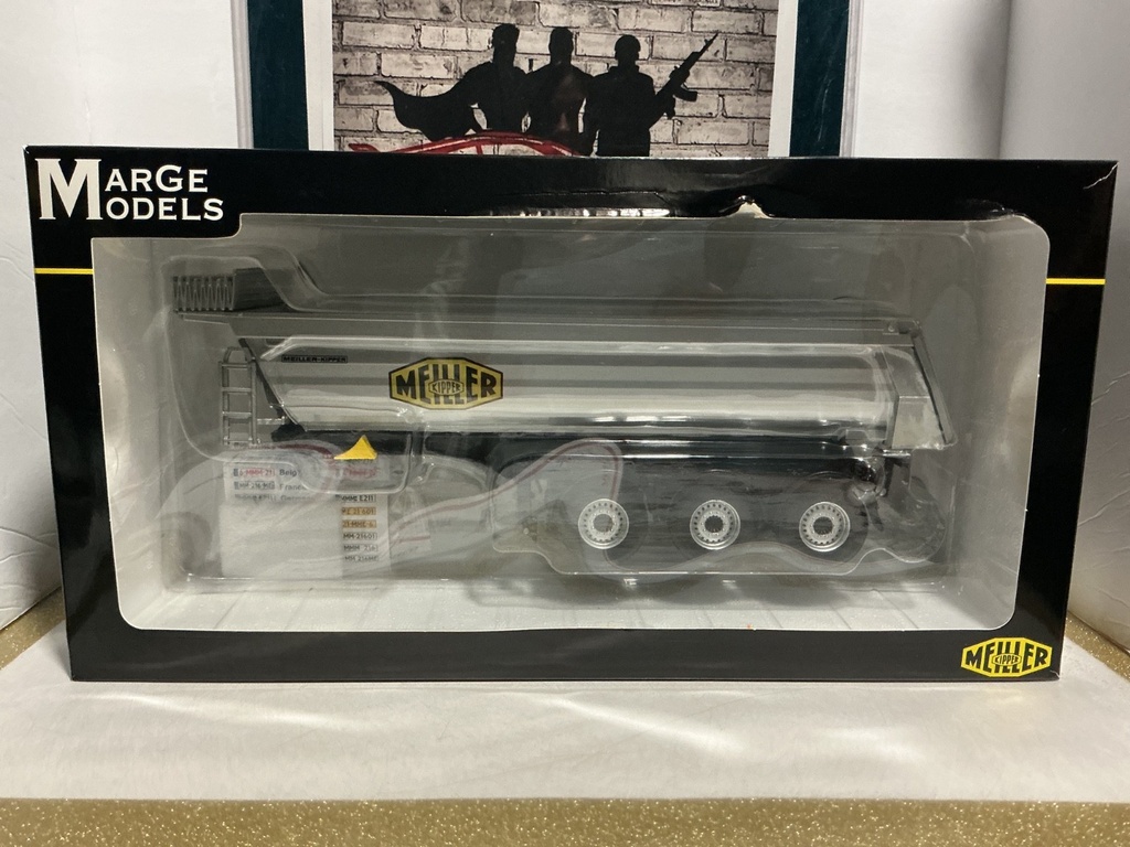 1/32 MARGE MODELS MELLER TRIPPLE AXLE DUMP TRAILER SILVER