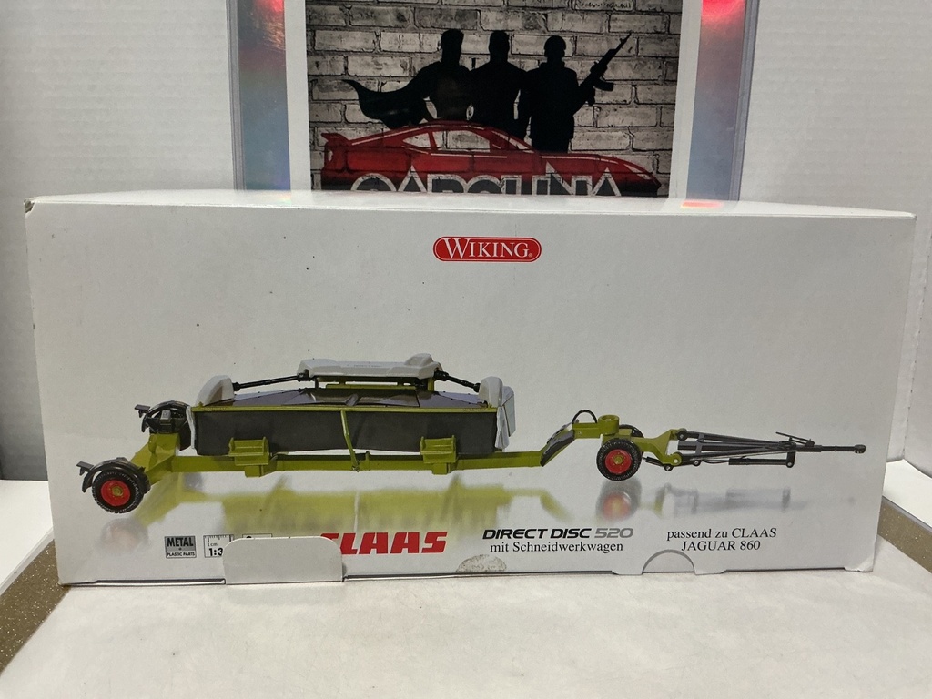 1/32 WIKING - DIRECT DISC 520 MIT SCHNEIDWERKWAGEN PASSEND ZU CLAAS JAGUAR 860