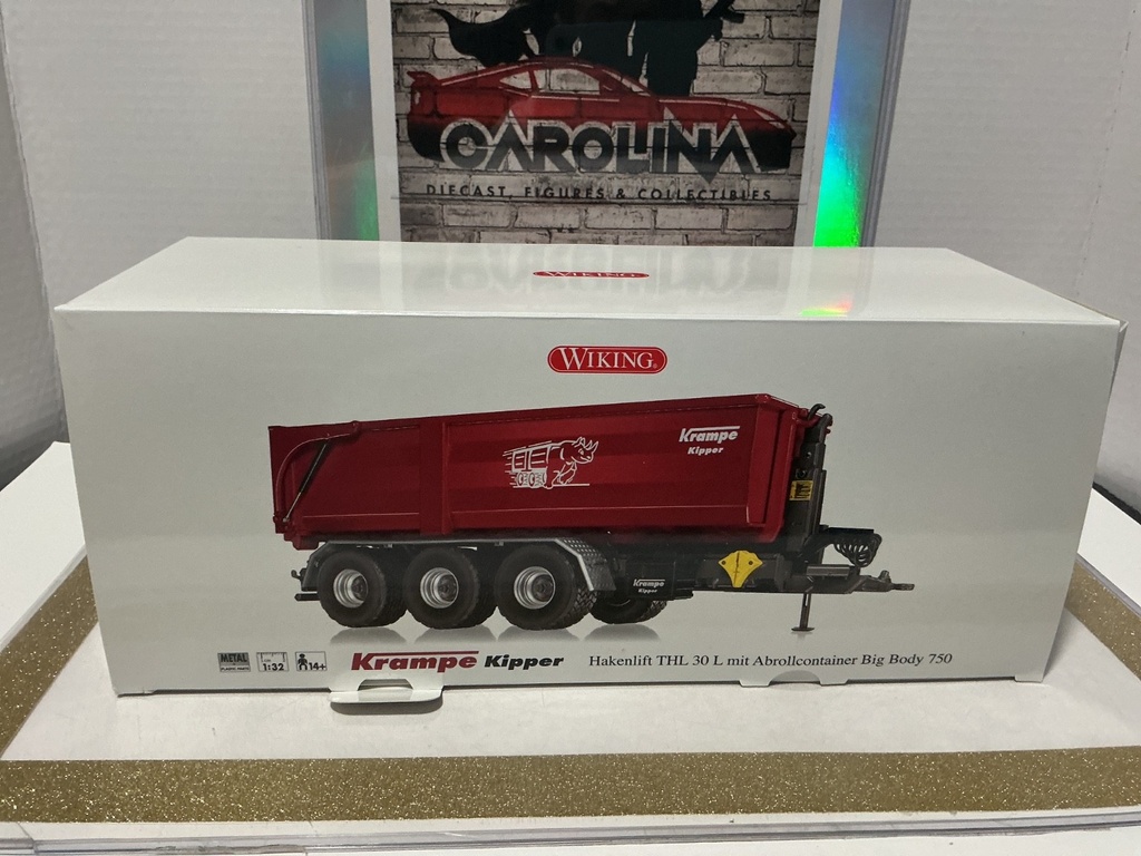 1/32 WIKING - KRAMPE HAKENLIFT THL 30 L MIT ABROLLCONTAINER BIG BODY 750
