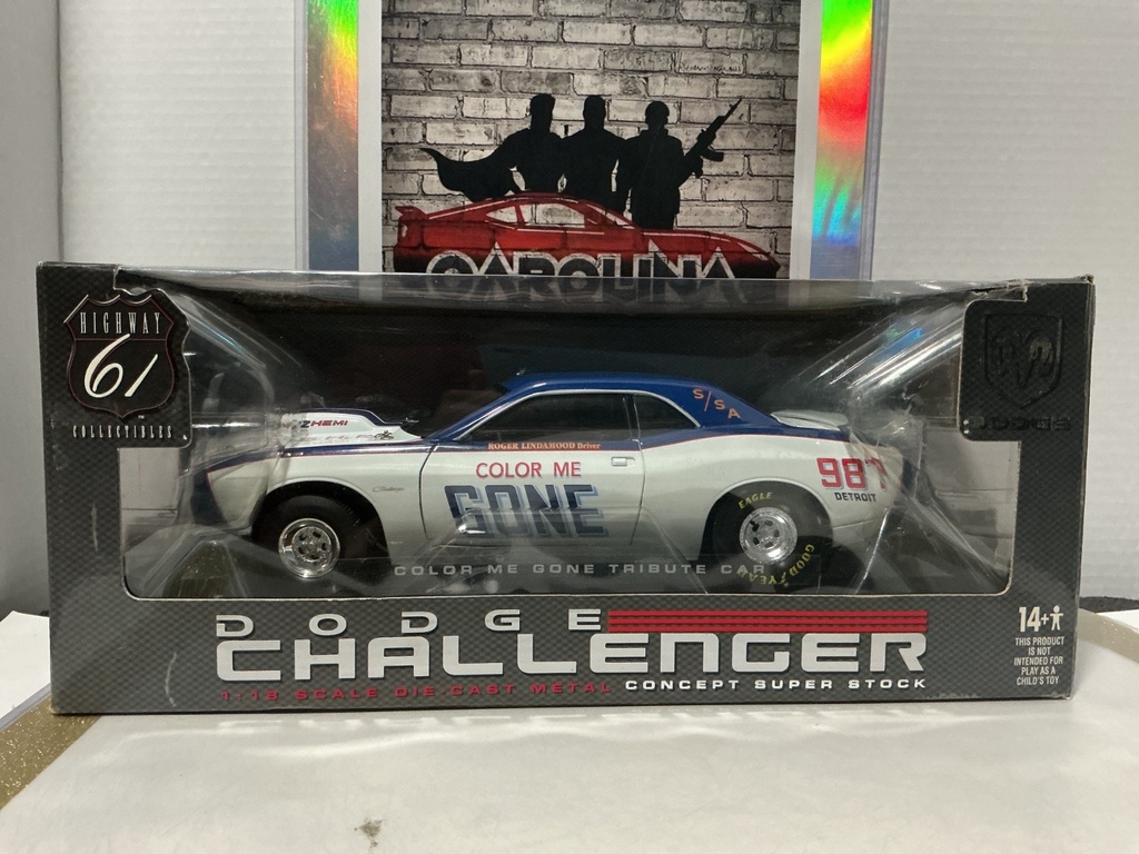 1:18 HIGHWAY 61 COLLECTIBLES DODGE CHALLENGER CONCEPT SUPER STOCK COLOR ME GONE