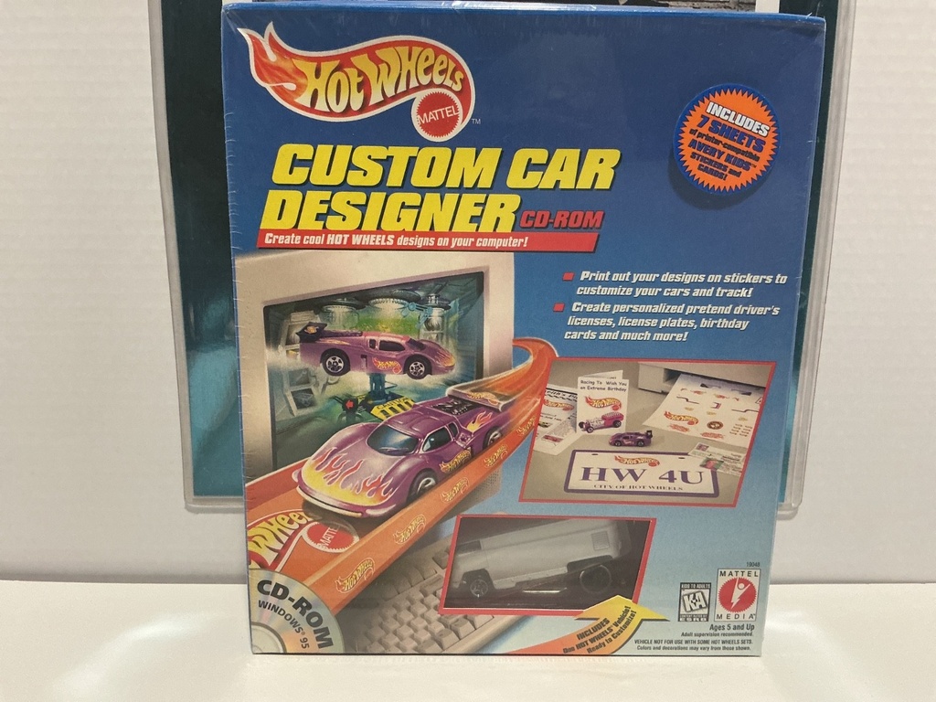 HOTWHEELS CUSTOM CAR DESIGNER CD-ROM WINDOWS 95