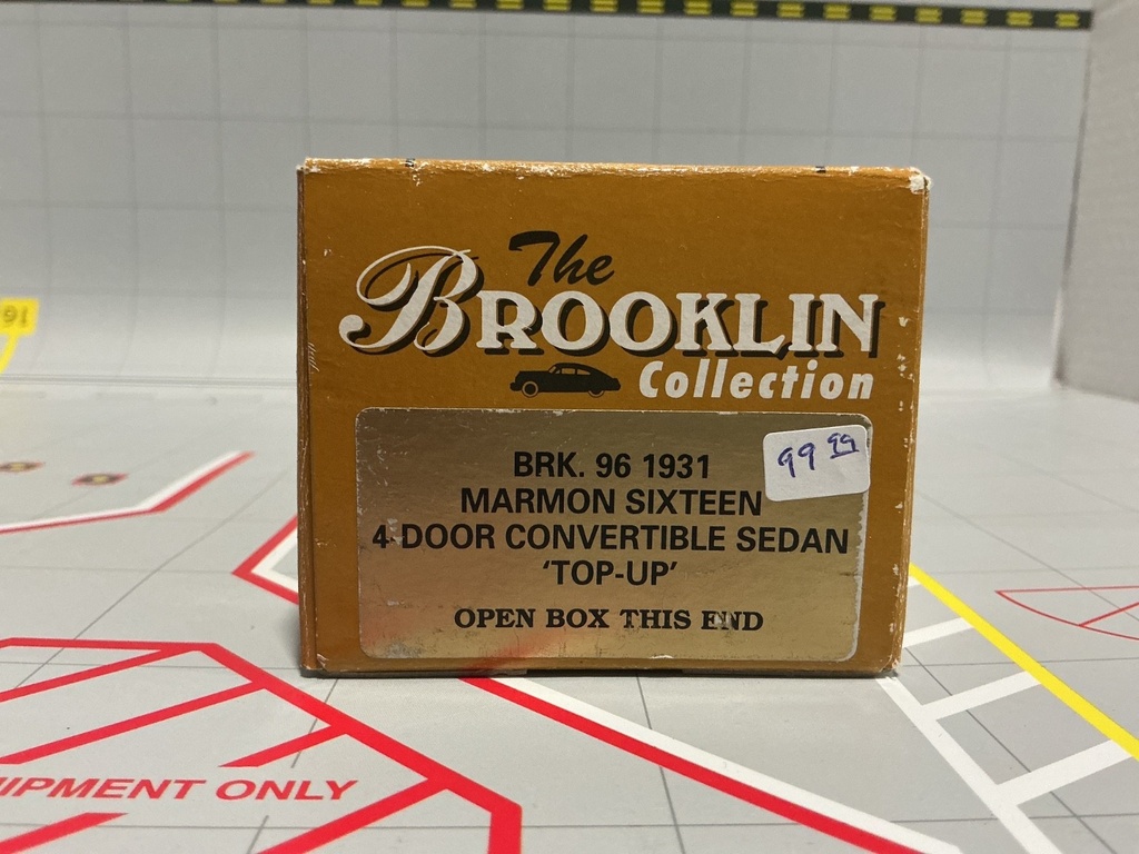 1:43 BROOKLIN MODELS 1931 MARMON SIXTEEN 4 DOOR CONVERTIBLE SEDAN TOP UP