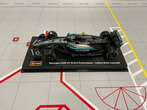 1/43 BURAGO Formula 1 Mercedes AMG W16 E #12 Andrea Kimi Antonelli Silver Trim