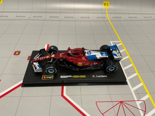 1/43 BURAGO Formula 1 Ferrari SF-25 #16 C. Leclerc Red on Blue