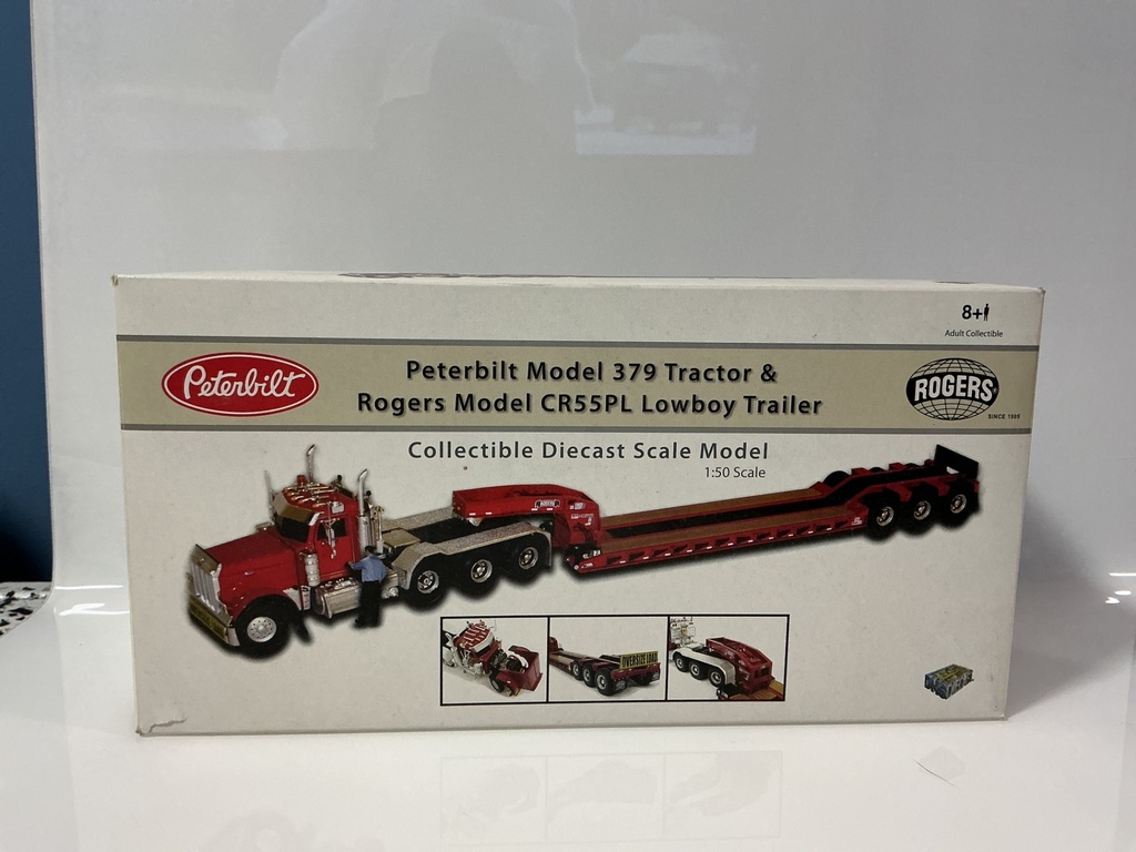 1:50 TWH COLLECTIBLES PETERBILT 379 & ROGERS LOWBOY TRAILER MISSING MIRRORS