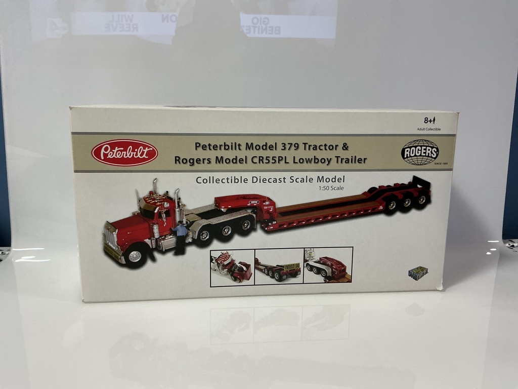 [116147.] 1:50 TWH COLLECTIBLES PETERBILT 379 & ROGERS LOWBOY TRAILER #DHS0100