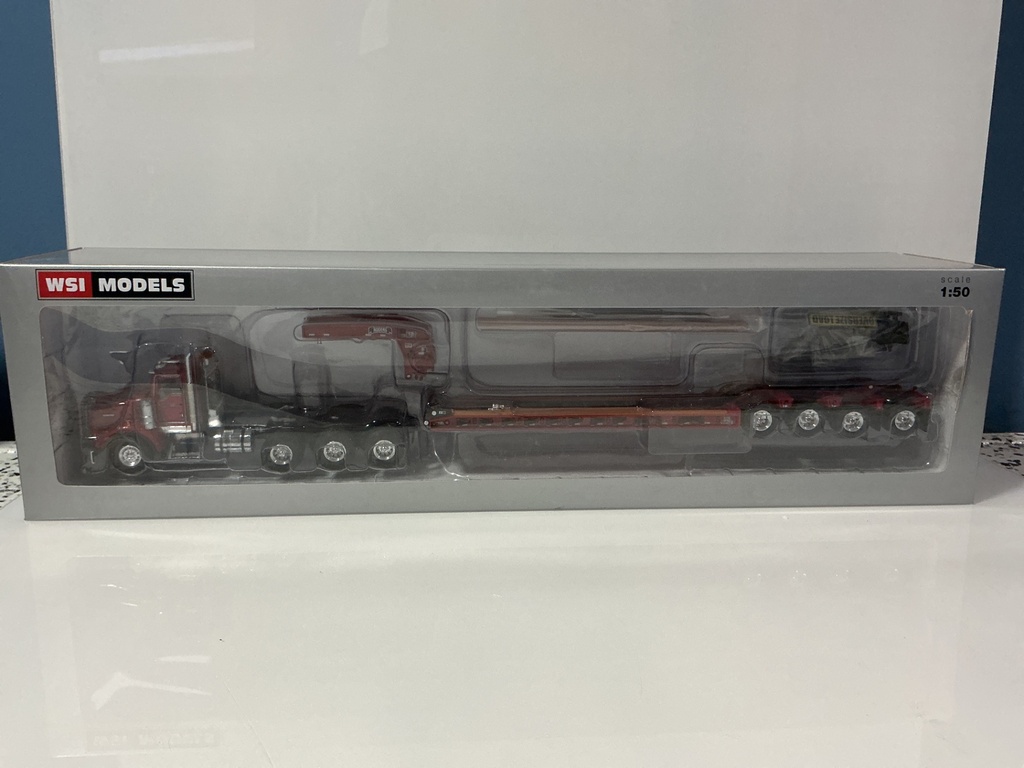 [116157.] 1:50 WSI SWORD KENWORTH T800 & LOWBOY TRAILER #34–2024 MAXIM CRANES