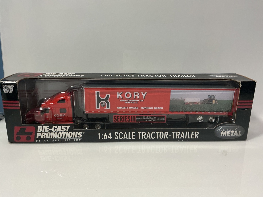 1:64 DIE-CAST PROMOTIONS DCP PETERBILT WITH KORY BOX TRAILER #30243