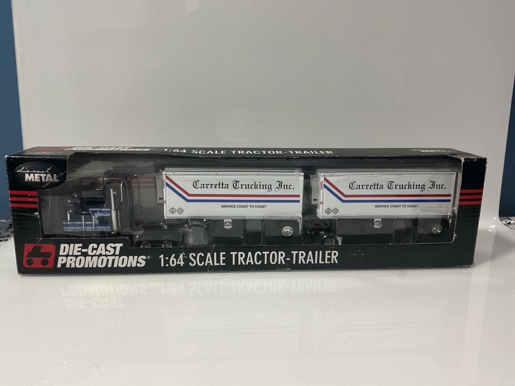 1:64 DIE-CAST PROMOTIONS DCP KENWORTH K100 WITH CARRETTA  PUP TRAILERS #33491