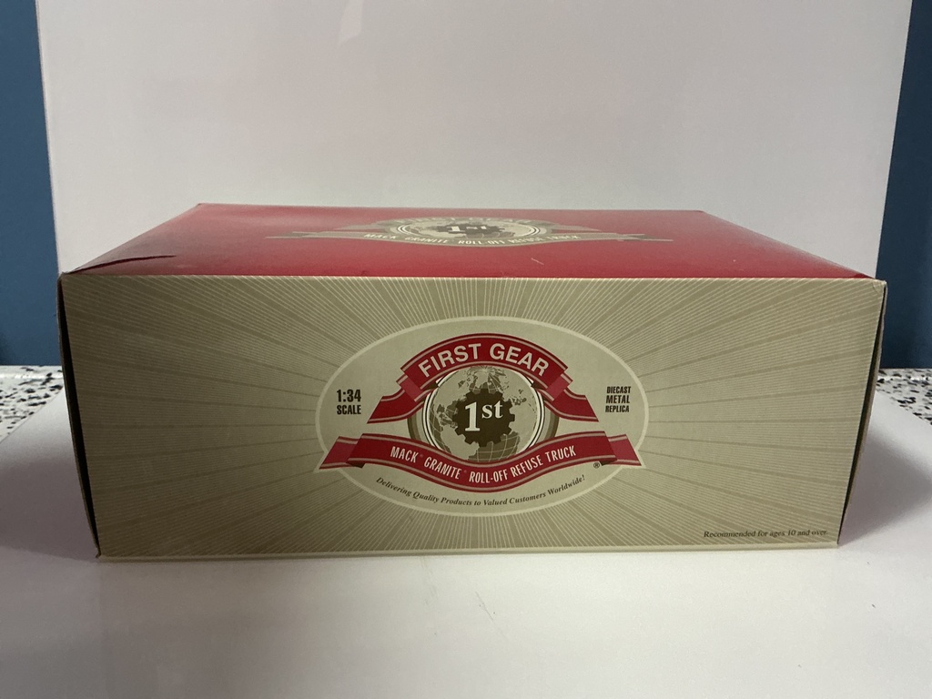 [112827.] 1: 34 FIRST GEAR MACK GRANITE ROLL-OFF TRUCK GAINESVILLE #19–3545