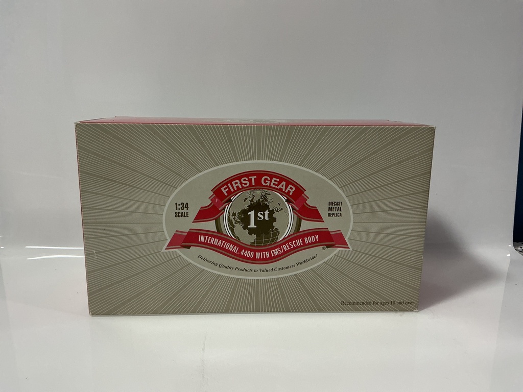 1:34 FIRST GEAR INTERNATIONAL 4400 AMBULANCE “MCADOO FIRE CO.”  #19–3314