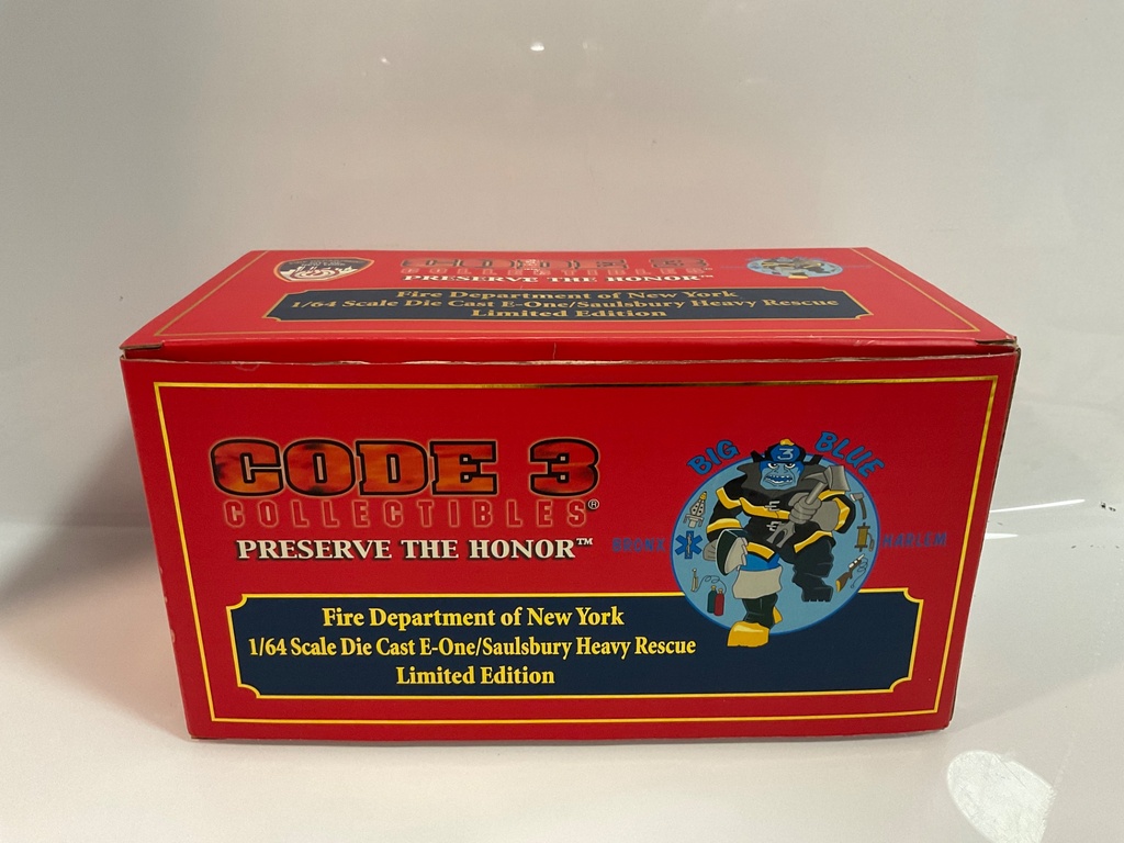 1/64 CODE 3 FDNY E-ONE SAULSBURY HEAVY RESCUE 