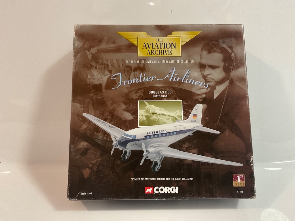 1/44 CORGI FRONTIER AIRLINES DOUGLAS DC3 LUFTHANSA