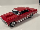 1/18 ERTL 1966 CHEVY NOVA RED/WHITE ON BLACK