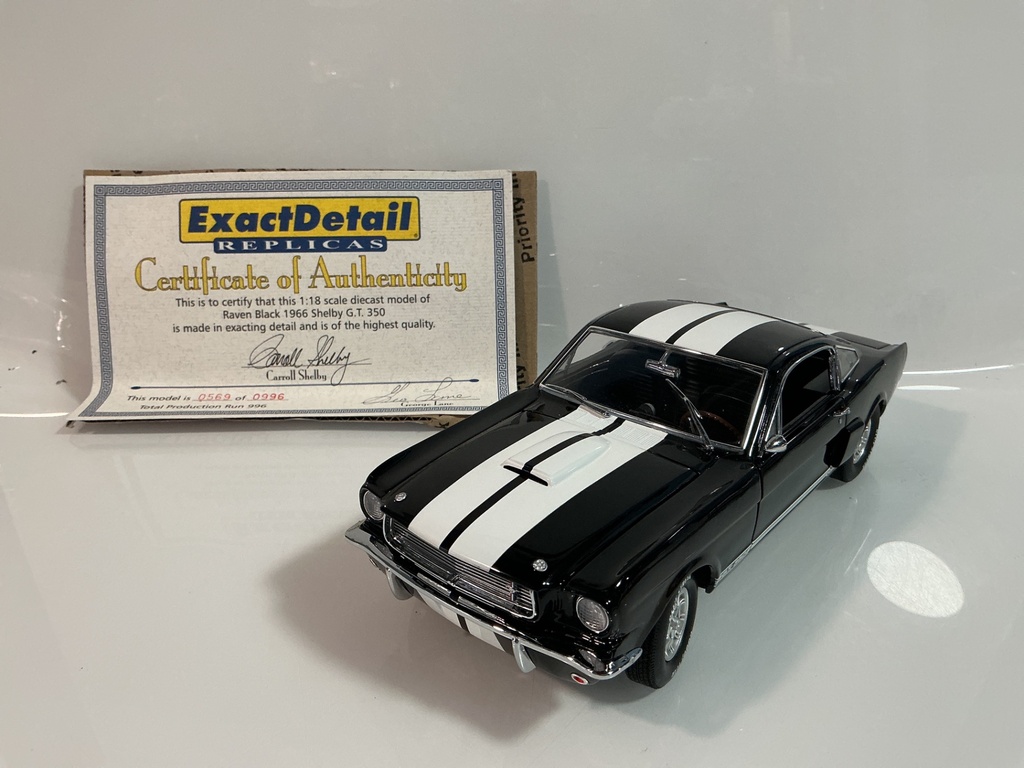 1/18 EXACT DETAILS REPLICAS RAVEN BLACK 1966 SHELBY G.T. 350