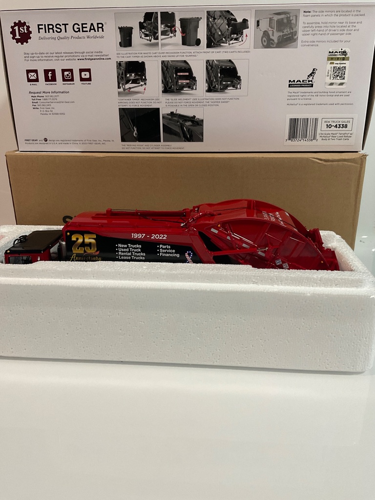[119213.] 1/34 MACK TERRAPRO W/MCNEILUS REAR LOAD REFUSE RDK 10-4338