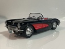 1/18 BURAGO 1957 CHEVROLET CORVETTE BLACK ON RED