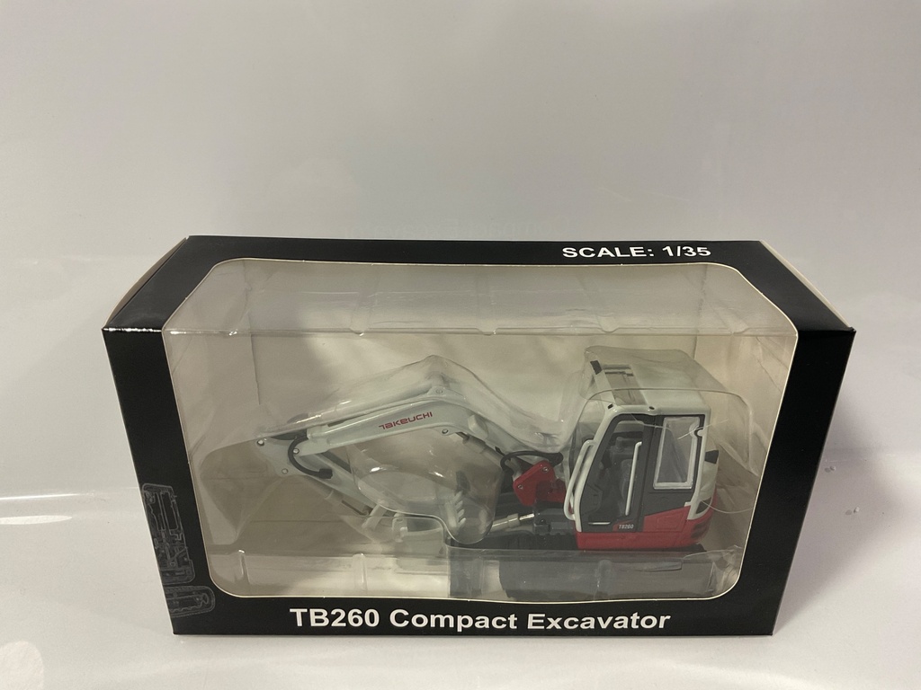 1/35 TAKEUCHI TB260 COMPACT EXCAVATOR  PLASTIC HAS CRACK 