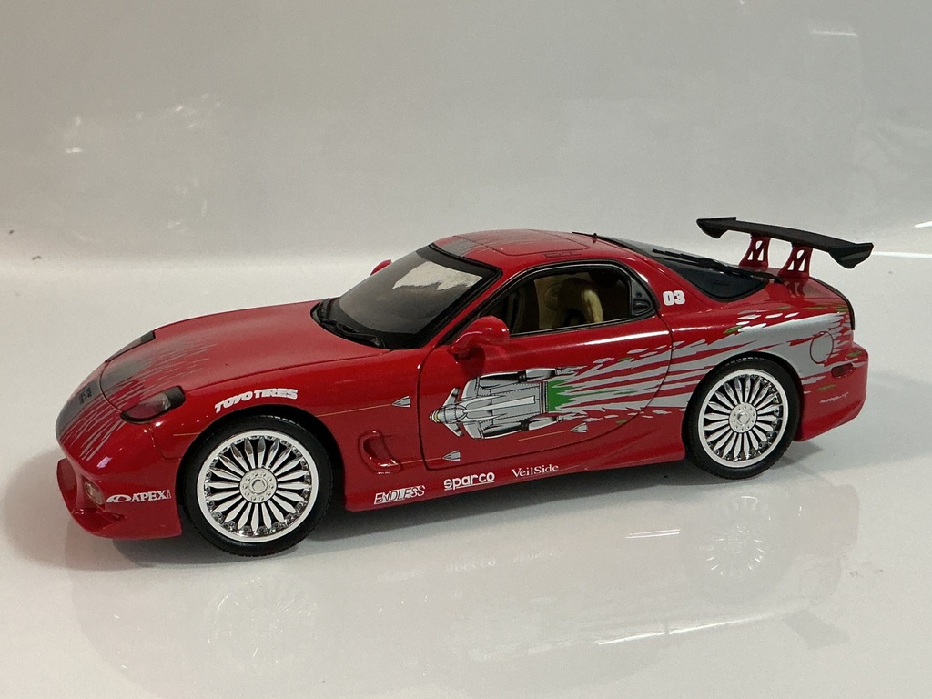 [119609.] 1/18 RACING CHAMPIONS 1993 MAZDA RX7 RED ON TAN / BLACK