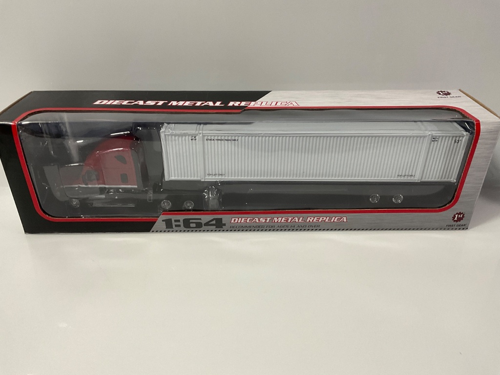 [118958.] 1/64 FIRST GEAR FREIGHTLINER CASCADIA HIGH ROOF SLEEPER 53” RED & BLACK/ WHITE 