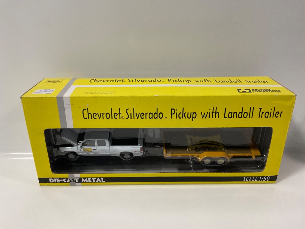 1/50 DCP CHEVY SILVERADO PICKUP WITH LANDOLL TRAILER 