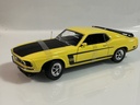 1/18 WELLY 1969 FORD MUSTANG YELLOW / BLACK ON BLACK