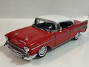 1/18 MOTORMAX 1957 CHEVY BEL AIR RED ON BLACK