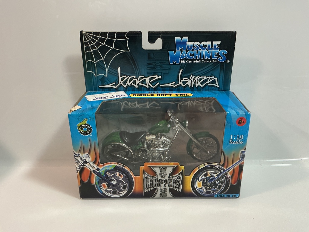 1/18 MUSCLE MACHINES JESSE JAMES WEST COAST CHOPPERS DIABLO SOFT TAIL