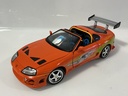 1/18 RACING CHAMPIONS 1995 TOYOTA SUPRA ORANGE ON BLACK/BLUE