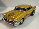 1/18 HOT WHEELS ‘57 CHEVY GOLD / FLAMES ON GREY